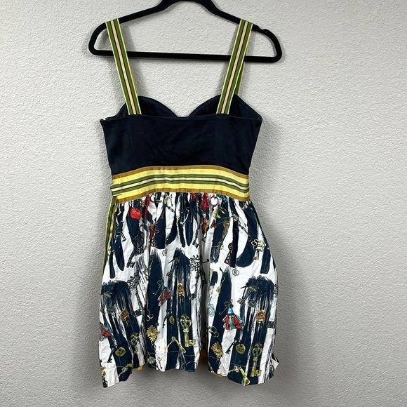 Diane Von Furstenberg Caran Keys Fit Flare Dress Ribbon Accent Sweetheart Sz 8 - Picture 5 of 16